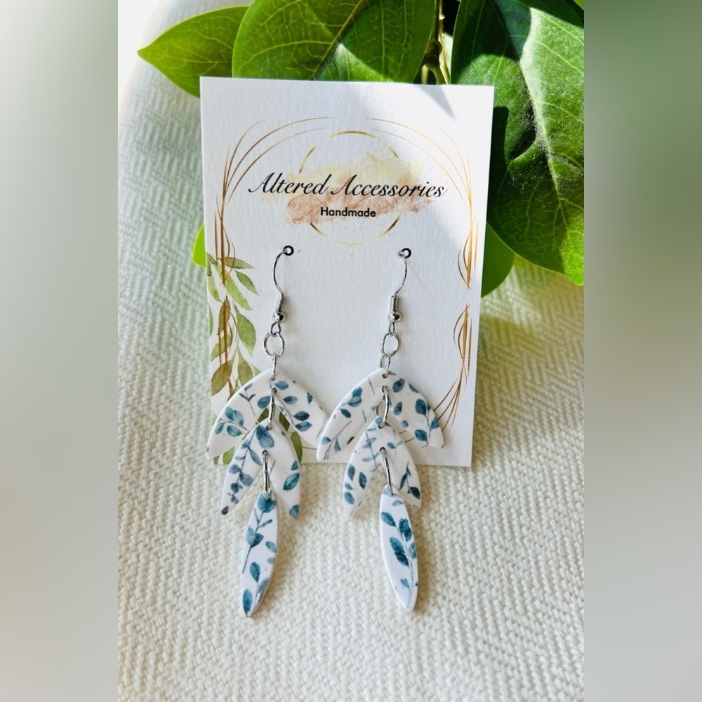2/$30 Handmade Tiered Leaf Earrings